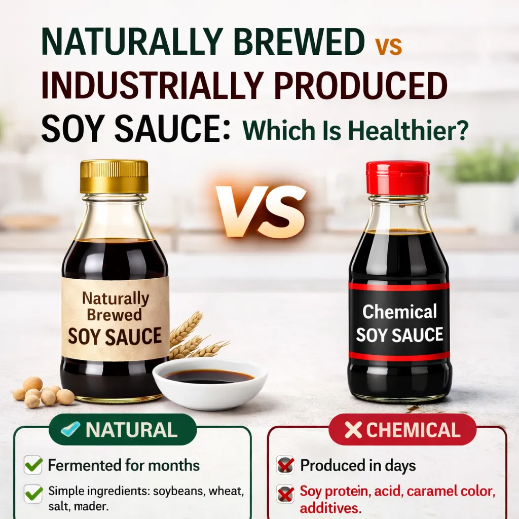NATURALLY BREWED VS INDUSTRIALLY PRODUCED SOY SAUCE