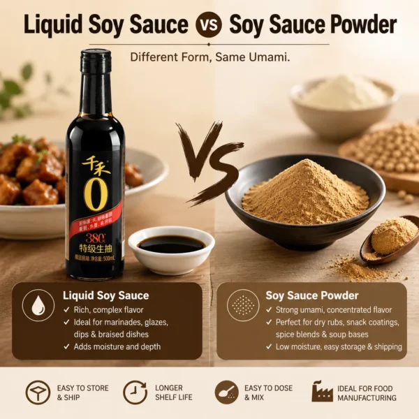 Soy Sauce Powder vs Liquid Soy Sauce for Food Processing