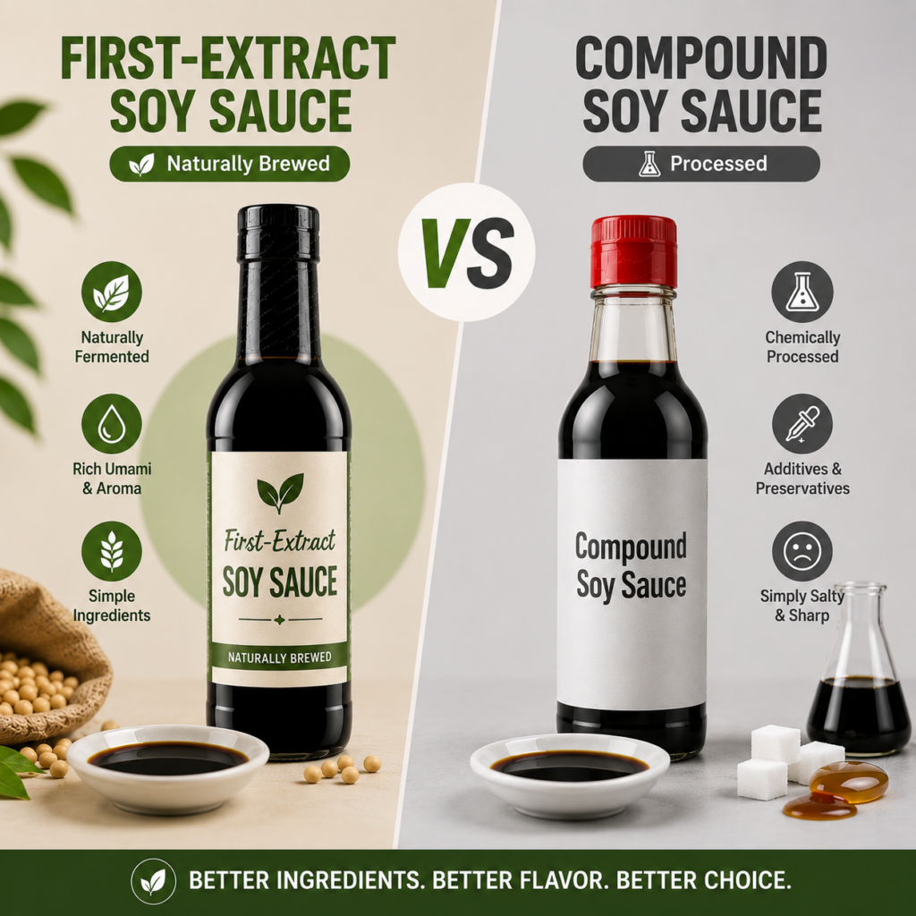 First-Extract Soy Sauce vs. Compound Soy Sauce