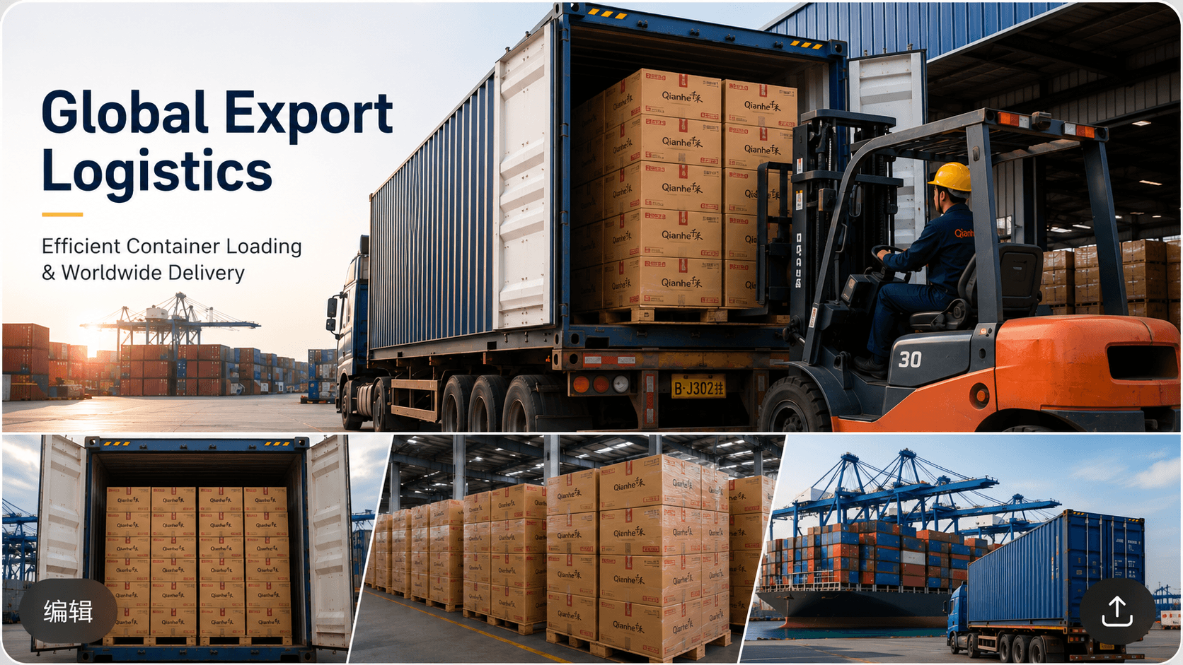 Global export logistics and container loading for bulk soy sauce supply
