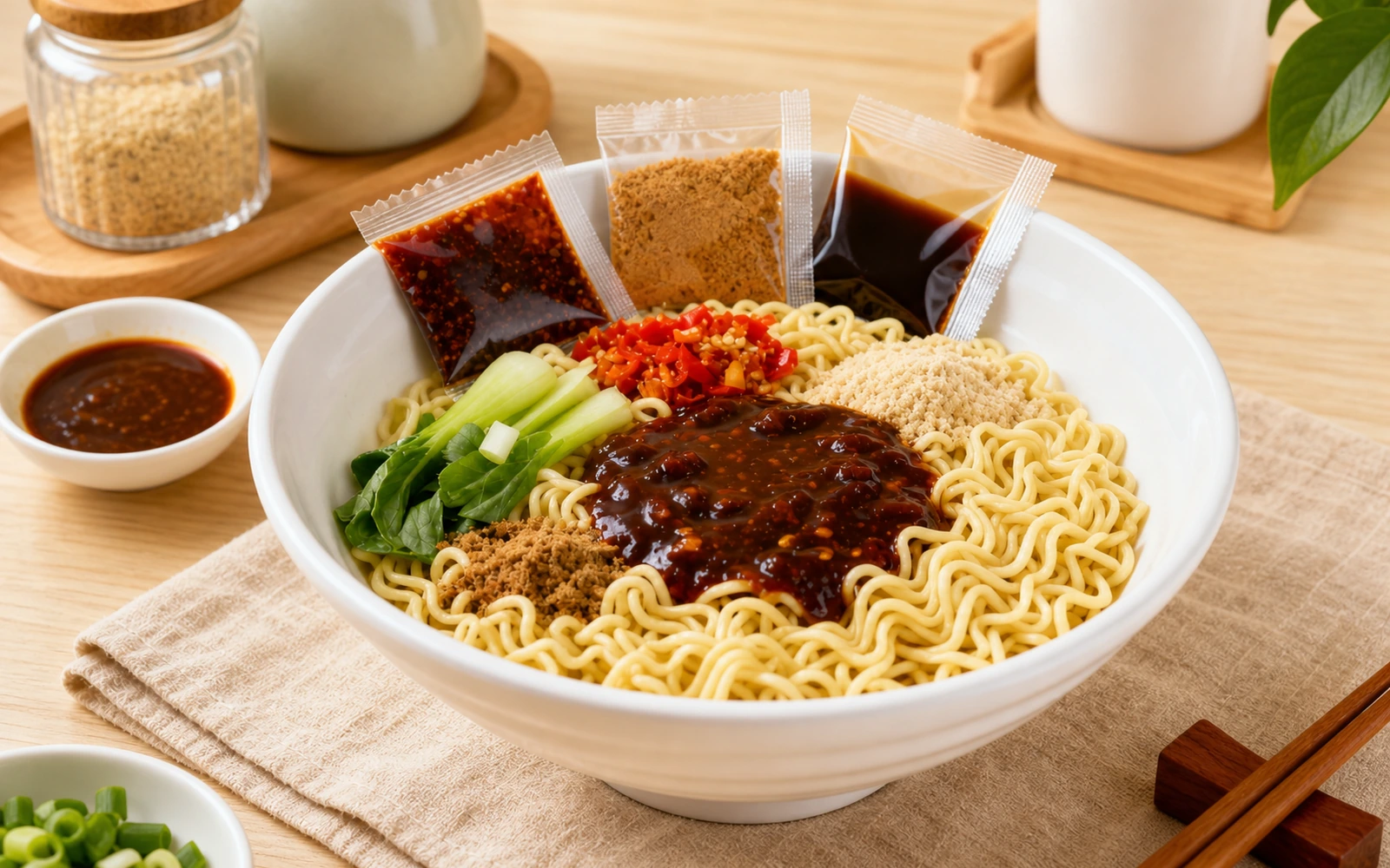 Soy sauce powder application in instant noodle seasoning