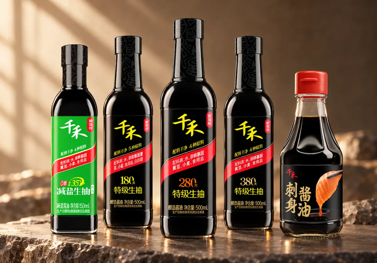 千河のクリーンラベル醤油シリーズ(小売用ボトル入り)